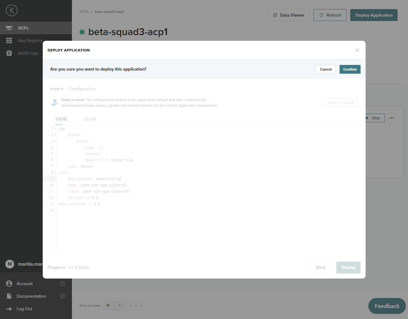 Node App Deploy - App Deploy confirmation