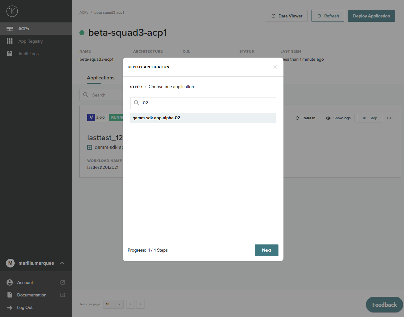 Node App Deploy - Select App