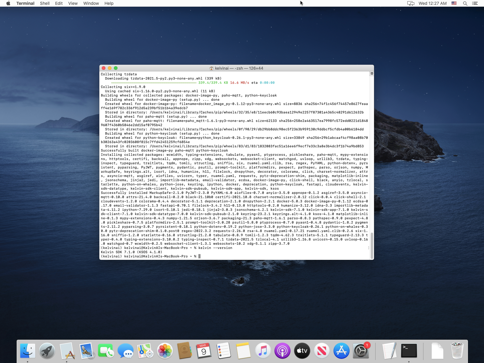 Kelvin SDK Installation Success