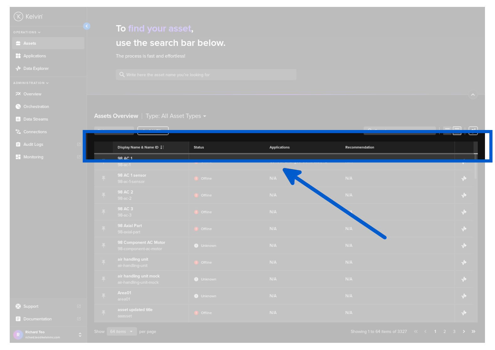 Managing Assets - Kelvin Documentation
