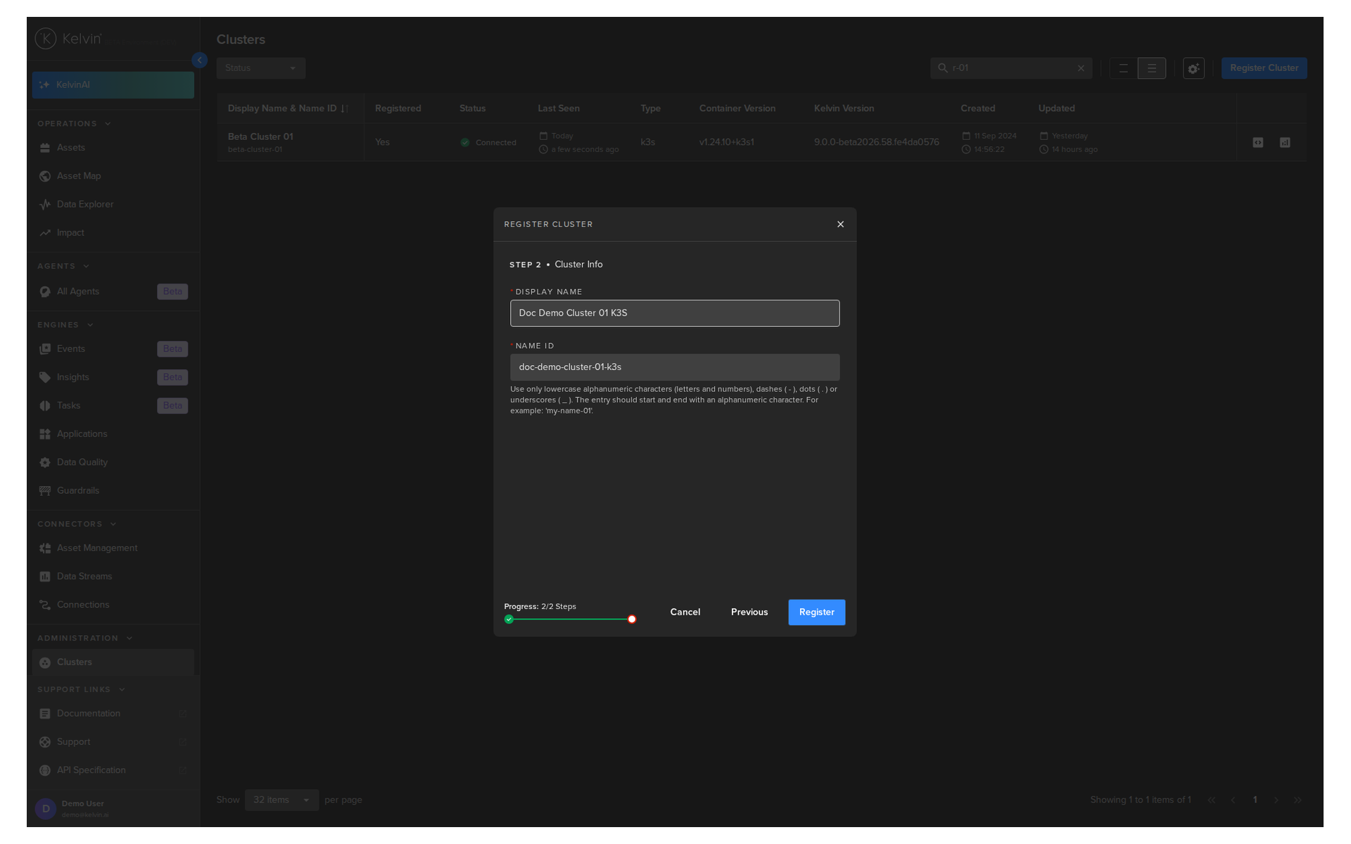 Step 2 - Name the Cluster
